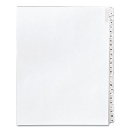 AVERY DENNISON Index Tab, Allstate 76-100, White, PK25 01704